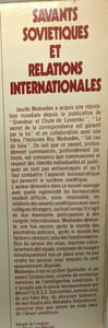 Savants soviétiques et relations internationales - par l'auteur de "Grandeure et chute de Lyssenko"