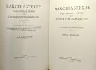 Bakchiastexte und andere papyri der lunder papyrussammlung. Erik J. Knudtzon