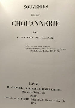 Souvenirs de la chouannerie. J. Duchemin Des Cepeaux