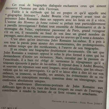 Jules Romains discuté par Jules Romains. Bourin André