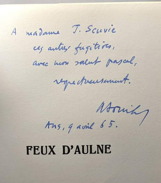 Feux d'Aulne - frontispice de l'auteur - ornements d'A.-Jacqueline Carpentier - avec hommage de l'auteur. Soreil Arsène