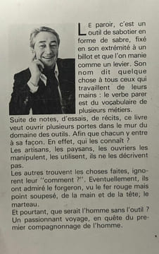 Le Paroir - la compagnie des outils - notes essais et récits - dessins de l'auteur. Hubert Comte