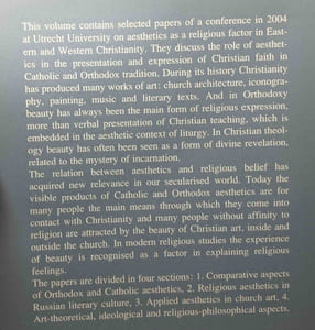 Aesthetics As a Religious Factor in Eastern And Western Christianity: Selected Papers of the International Conference Held at the University of Utrecht the Netherlands in June 2004