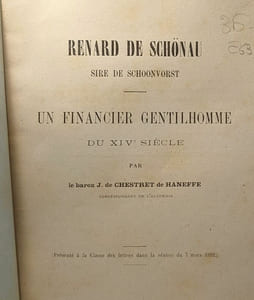 Renard de Schönau sire de Schoonvorst - un financier gentilhomme du XIVe siècle