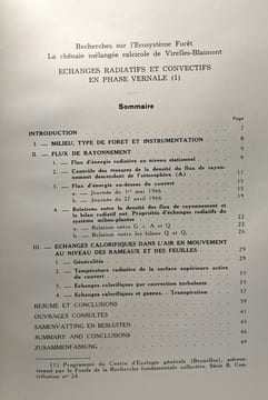 Échanges radiatifs et convectifs en phase vernale - recherches sur l'écosystème forêt - la chênaie mélangée calcicole de Virelles-Blaimont. A. Galoux ...