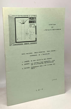 Entretiens sur l'antiquité gréco-romaine - faculté de philosophie et lettres - université de Liège - conférence débats dossiers grèce ancienne grèce ...