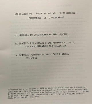 Entretiens sur l'antiquité gréco-romaine - faculté de philosophie et lettres - université de Liège - conférence débats dossiers grèce ancienne grèce ...