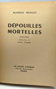 Dépouilles mortelles - nouvelles - traduction de Jules Castier