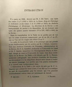 Table générale de la revue belge de philologie et d'histoire TOMES VI à XX 1927 à 1941 / Algemen register op het belgisch tijdschrift voor philologie en geschiedenis deelen VI tot XX 1927 - 1941