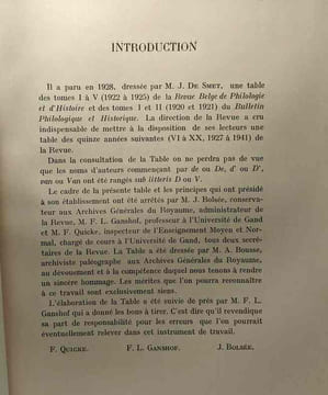 Table générale de la revue belge de philologie et d'histoire TOMES VI à XX 1927 à 1941 / Algemen register op het belgisch tijdschrift voor philologie ...