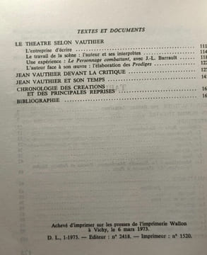 Jean Vauthier - collection théâtre de tous les temps n° 21. Robert Abirached