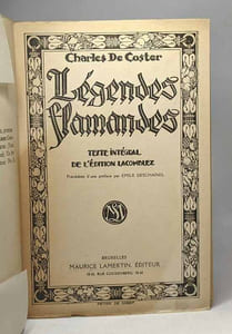 Légendes flamandes - texte intégral de l'édition Lacomblez - précédées d'une préface par Emile Deschanel