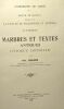Marbers et textes antiques d'époque impériale - université de Gand - recueil de travaux publiés par la faculté de philosophie et lettres 50e ...