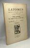 Latomus Revue d'études latines - Tables générales des tomes I (1937) à XX (1961). Charles Balty Cambier Guy Balty Janine