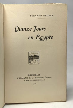 Quinze jour en Egypte. Neuray Fernand