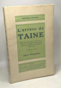 L'erreur de Taine - préface d'Alex Pasquier