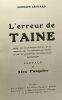 L'erreur de Taine - préface d'Alex Pasquier. Léotard Georges