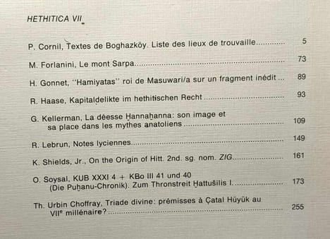 Hethitica VII - BCILL n°36 ---- bibliothèque des cahiers de l'institut de linguistique de Louvain. Cornil Forlanini Gonnet Haase Kellerman Lebrun ...