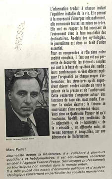 Le journalisme - fonctions et langages du quatrième pouvoir. Paillet Marc
