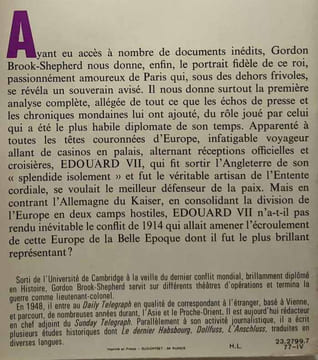 Édouard VII de l'Europe - la diplomatie à la belle époque. Brook-Shepherd Gordon