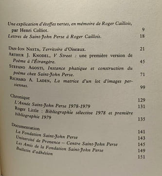 Cahiers Saint-John Perse / tome 3. Lalanne (direction) Bosquet Henry Little Caillois Knodel Oster