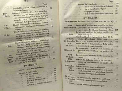 Législation des chemins publics dits vicinaux ou recueil des lois ordonnance et règlemens émanés sur cette matière depuis 1505 jusqu'à nos jours