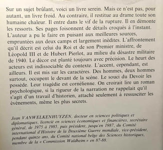 Quand les chemins se séparent: mai - juin - juillet 1940 --- Aux sources de la question royale