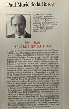 Requiem pour les révolutions. La Gorce Paul-Marie de