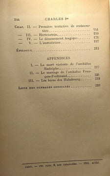 Charles Ier - empereur d'Autriche roi de Hongrie - avec 8 gravures hors texte. Troud Jérome