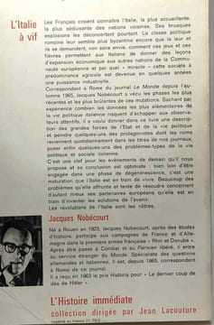 L'Italie à vif. Jacques Nobécourt