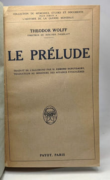 Le prélude - l'Histoire de la guerre mondiale. Wolff Theodor