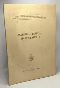 Materiali Lessicali ed epigrafici - I - collezione di studi fenici 13