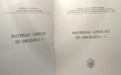 Materiali Lessicali ed epigrafici - I - collezione di studi fenici 13