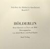 Hölderlin - Eine chronik in text und bild --- schriften der hölderlin-gesellschaft - BAND 6/7 --- Insel Verlag. Adolf Beck Paul Raabe