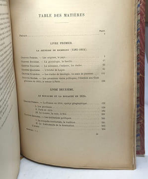 Histoire du Cardinal de Richelieu - T.1 La jeunesse de Richelieu La France en 1614 (1899) + T.2 partie 1: le chemin du pouvoir le premier ministre ...