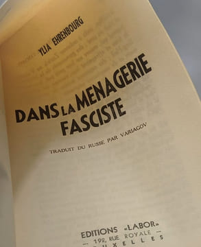Dans la ménagerie fasciste. Ehrenbourg Ylia