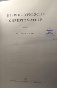 Hieroglyphische chrestomathie