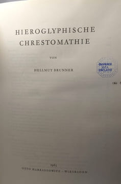Hieroglyphische chrestomathie. Brunner Hellmut
