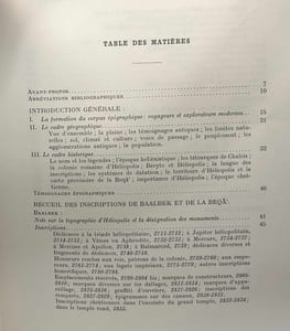 Inscriptions grecques et latines de la Syrie - TOME VI Baalbek et Beqa N°2711-3017 - bibliothèque archéologique et historique TOME LXXVIII