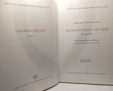 Der rundtempel am Tiber in Rom / Sonderschriften BAND 2; deutsches archäologisches institut Rom