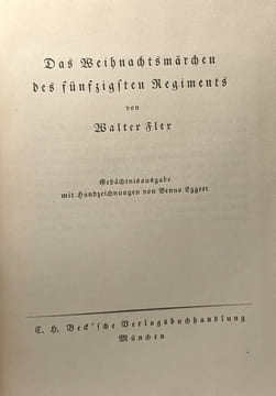 Das weihnachts-märchen des 50sten regiments - mit handzeichnungen von Benno Eggert. Benno Eggert Walter Fler