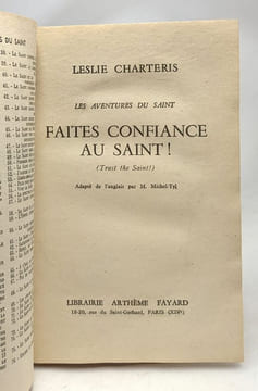 Faites confiance au Saint! / Les aventures du Saint. Leslie CHARTERIS
