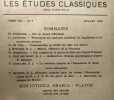 Les études classiques - revue trimestrielle - TOME VII - N°3 Juillet 1938. Grégoire Laurand De Vos Stevens Van Der Biest Charlier Severin