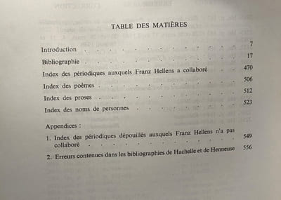 La collaboration de Franz Hellens aux périodes de 1899 à 1972 - bibliographie descriptive
