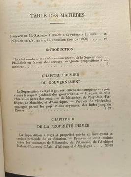 La tâche de psyché de l'influence de la superstition sur le développement des institutions - avec une préface de Salomon Reinach. J.G. Frazer
