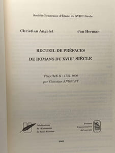 Recueil de préfaces de romans du XVIIIe siècle. Tome II : 1750-1800