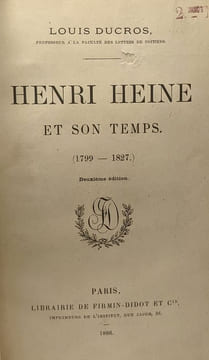 Henri Heine et son temps (1799-1827) - 2e éd. Ducros Louis
