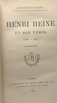 Henri Heine et son temps (1799-1827) - 2e éd. Ducros Louis