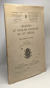 Légistes et gens de finances au XVe siècle - Index-Additions et Corrections - mémoires TOME L fasc. 2 bis / académie royale de Belgique