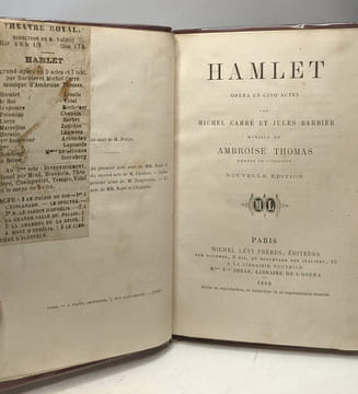 Hamlet opéra en cinq actes - nouvelle édition - musique de Ambroise Thomas + Catalogue de Michel Lévy frères (1871) + Tannhauser ou la lutte des ...